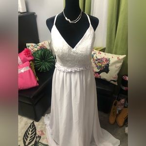 White Chiffon Formal Gown